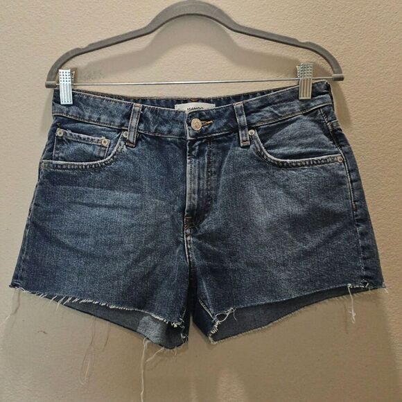 NWOT Mango Cut-Off Demim Shorts  Size 4 - Picture 1 of 6